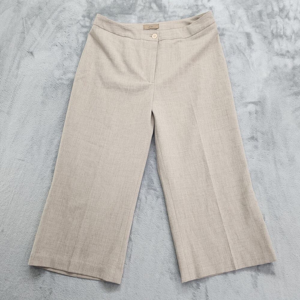 Vintage i.e. Pants Womens 10 Tan High Rise Crop Wide Leg‎ Preppy Office Stretch